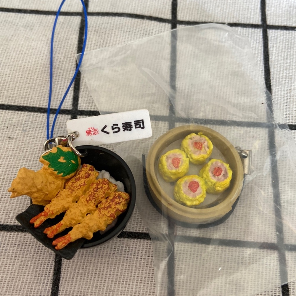 3D Dim Sum + Japan tempura Rice bowl keychain